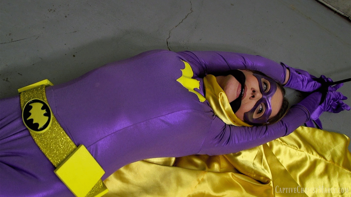 www.captivechrissymarie.com - 0621 Batgirl Helplessly Stretched & Squirming  thumbnail